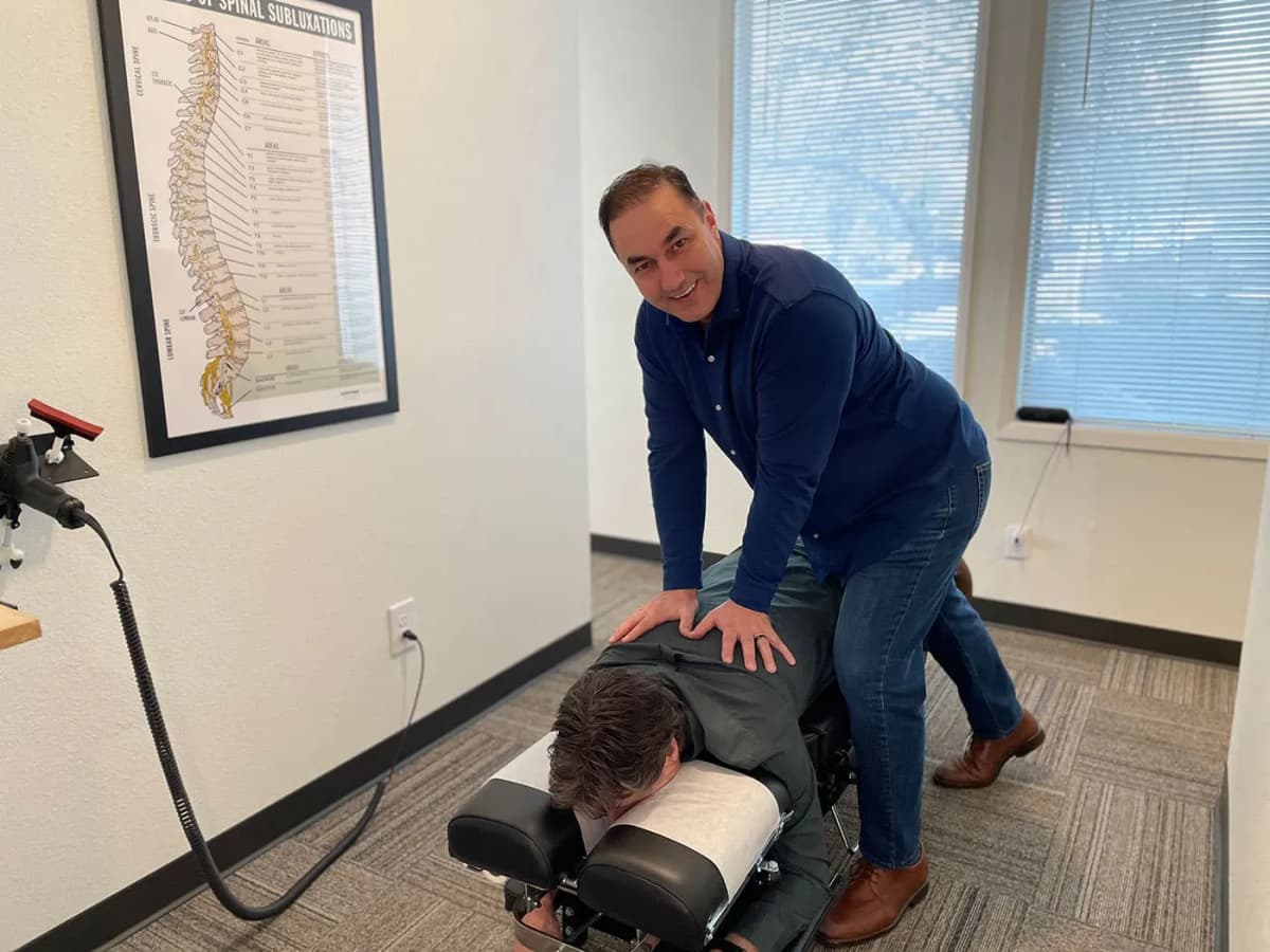 Back adjustment for back pain at Elevation Spine Center in Bend, OR